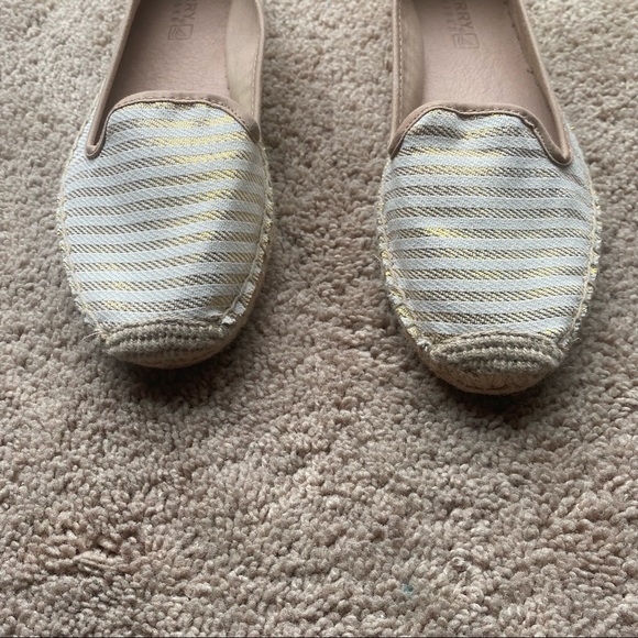 Sperry Top-Sider Slip-On Sand and Gold Striped Espadrilles - Picture 2 of 4